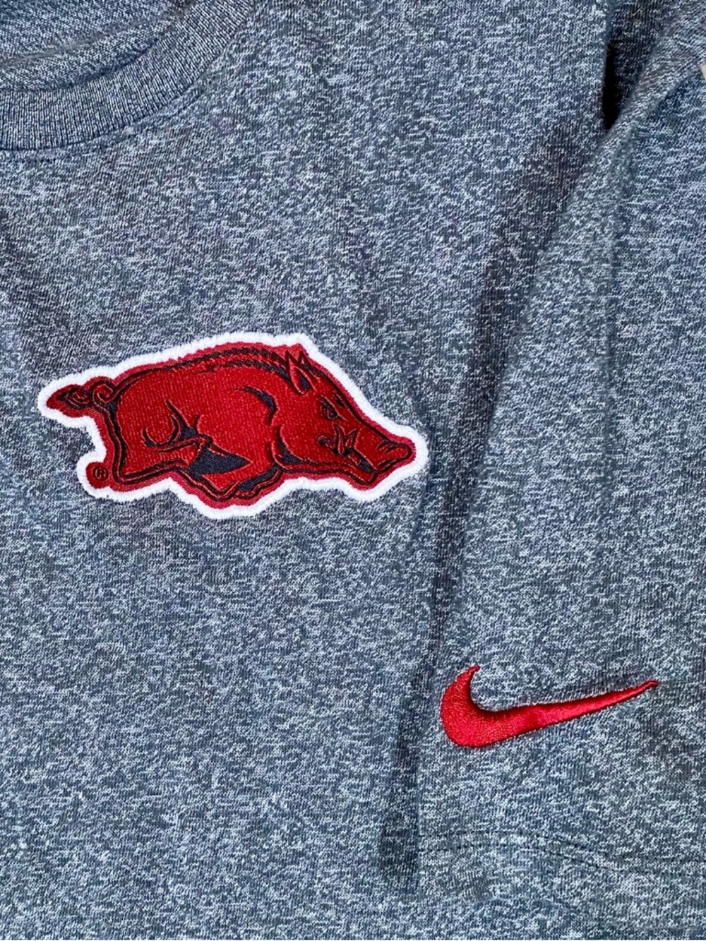 Nike Arkansas Razorbacks T-Shirt Men’s L Grey Short Sleeve Athleisure Tee Shirt